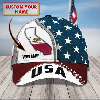 Custom Classic Cap - Personalized Name - California - Thegiftio UK