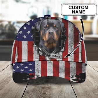 Custom Classic Cap - Personalized Rottweiler Name Cap - Thegiftio UK