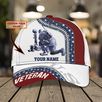 Custom Classic Cap - Personalized Veteran Name Cap - Thegiftio
