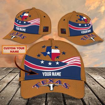 Custom Classic Cap Texas Alone Star Cap - Personalized Name Hat - Thegiftio