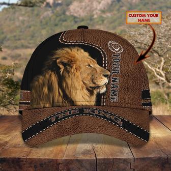 Custom Classic Cap The King Cap Lion Hat - Personalized Name - Thegiftio