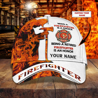 Custom Classic Firefighter Cap - Personalized Name - Thegiftio UK