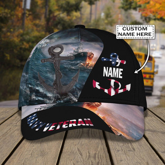 Custom Classic Navy Veteran Cap - Thegiftio