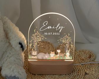 Easter Baby night light gift personalized night light with baby name and birth date - Monsterry