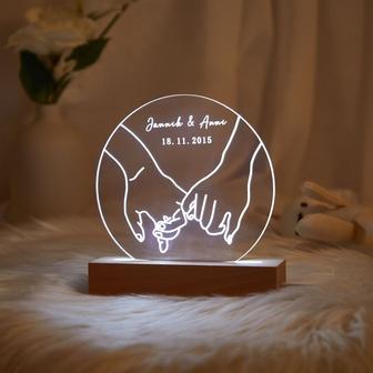 Custom Night Light with Anniversary Gift Valentine's Day Gift Gift for Him Wedding Gift - Monsterry AU