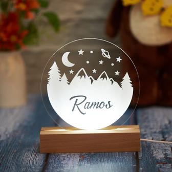 Mountains and Moon Custom Name Light Personalized acrylic baby night light Light up Sign - Monsterry UK