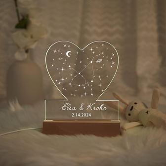 Custom star map by date night light-Personalized first date map night lights-Personalized couples gift anniversary gift - Monsterry UK
