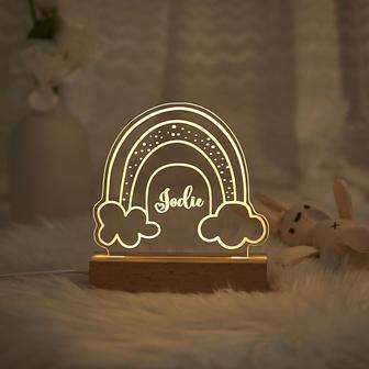 Personalized Rainbow Night Light Newborn Gift Nursery Room Baby Gift Children Child Bedroom - Monsterry