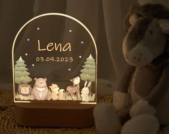 Personalized baby night lamp cute animals night light baby gift birth baby gift personalized - Monsterry CA