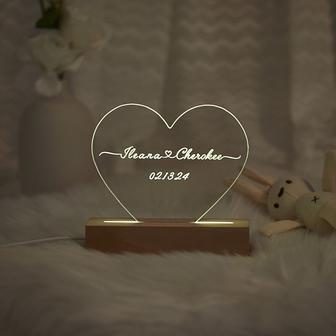 Custom LED Name Night Light Cute Couples Gift Romantic Gift Save the date night light - Monsterry