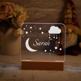 Custom Moon and Star Nightlight Personalized Clouds Night light With Name Baby Bedroom Night Light - Monsterry DE