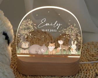 Personalized baby night lamp acrylic night light baby gift birth baby gift personalized - Monsterry UK