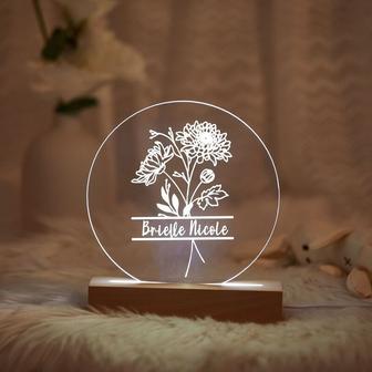 Custom Birth Flower Night Light，Christmas Gifts for Her，Home Decor，Birthday Gift - Monsterry UK