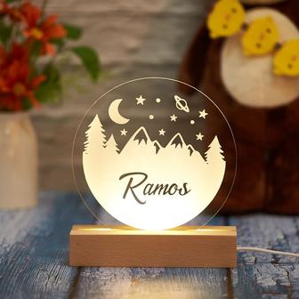 Mountains Custom Name Light Personalized Bedroom LED Cloud Decor Sign star night light - Monsterry DE