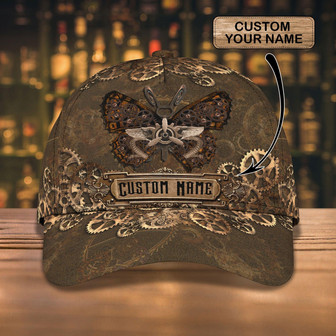 Custom Steampunk Butterfly Personalized Name Cap - Thegiftio UK
