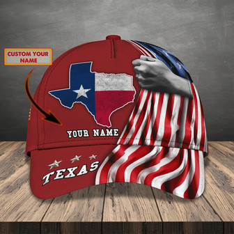 Custom Texas Cap - Personalized Name Classic Baseball Hat - Thegiftio