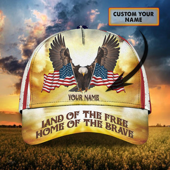 Custom American Eagle Classic Cap Land Of the Free - Thegiftio