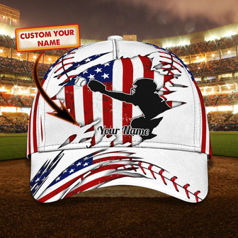 Custom Baseball Catcher Personalized Name Cap - Thegiftio