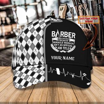 Custom Classic Barber Name Cap - Personalized Hat For Hair Stylists - Thegiftio UK