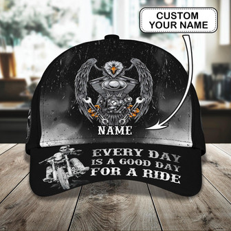 Custom Classic Biker Cap - Personalized - Thegiftio UK