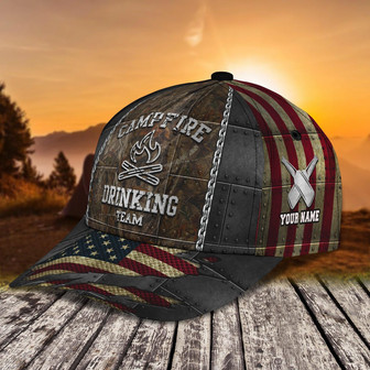 Custom Classic Campfire Personalized Name Cap - Thegiftio UK