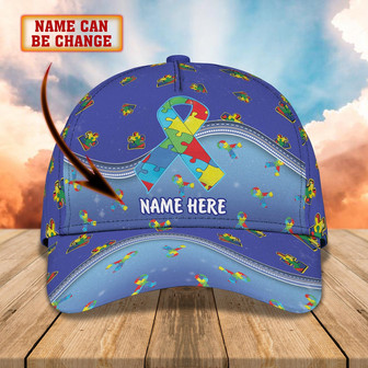 Custom Classic Cap For Autism Awareness - Personalized Name Cap - Thegiftio UK