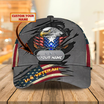 Custom Classic Cap For U.S. Veterans - Personalized Gift - Thegiftio UK
