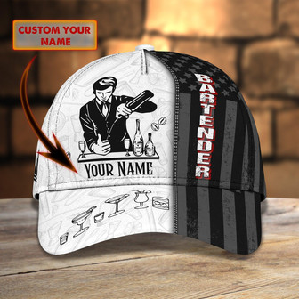 Custom Classic Cap - Personalized Bartender Hat - Thegiftio UK