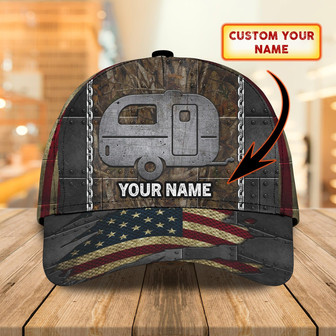 Custom Classic Cap - Personalized Camping Caravan Name Hat - Thegiftio UK