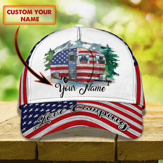 Custom Classic Cap - Personalized Camping Name Hat - Thegiftio UK