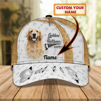 Custom Classic Cap - Personalized Golden Retriever Cap - Thegiftio UK
