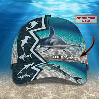 Custom Classic Cap - Personalized Hammerhead Shark Design - Thegiftio