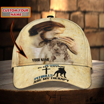 Custom Classic Cap - Personalized Jesus Savior Pitbulls Therapy - Thegiftio UK