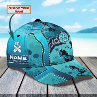 Custom Classic Cap - Personalized Name Cap For Diving Enthusiasts - Thegiftio UK