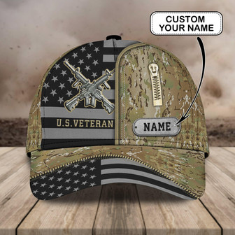 Custom Classic Cap - Personalized Name Cap For Us Veterans - Thegiftio UK
