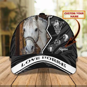 Custom Classic Cap - Personalized Name Cap - Love Horse - Hd - Thegiftio UK