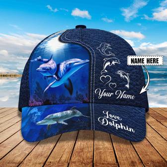 Custom Classic Cap - Personalized Name Cap | Perfect Gift For Dolphin Lovers - Thegiftio UK