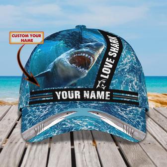 Custom Classic Cap - Personalized Name Cap - Shark - Thegiftio UK