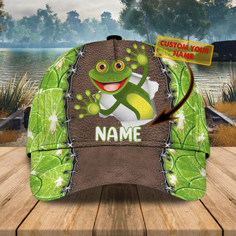 Custom Classic Cap - Personalized Name - Frog Design - Thegiftio UK