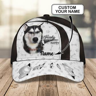 Custom Classic Cap - Personalized Name - Husky - Thegiftio UK