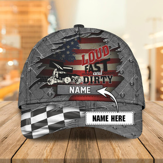 Custom Classic Cap - Personalized Name - Ideal Gift For Track Racing Enthusiasts - Thegiftio UK