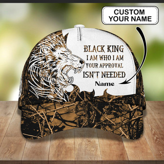 Custom Classic Cap - Personalized Name Lion Design - Thegiftio UK