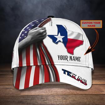Custom Classic Cap - Personalized Name - Perfect Gift For Texas Flag Enthusiasts - Thegiftio UK