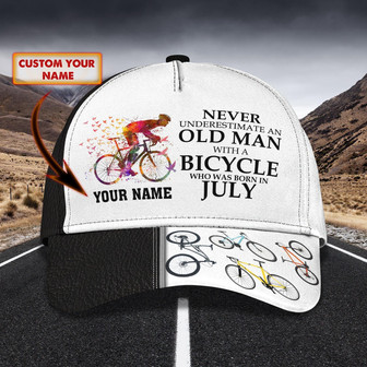 Custom Classic Cap - Personalized Name - Vintage Bicycle Design - Thegiftio