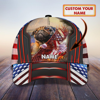Custom Classic Cap - Personalized Pug Dog Name - Thegiftio UK