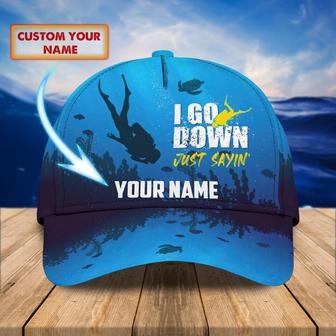 Custom Classic Cap - Personalized Scuba Diving Name Cap - Thegiftio UK