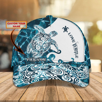 Custom Classic Cap - Personalized Turtle Design - Thegiftio UK