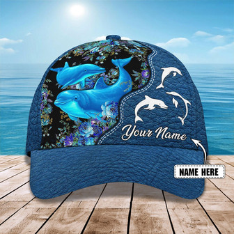 Custom Classic Dolphin Cap - Personalized Name - Thegiftio UK