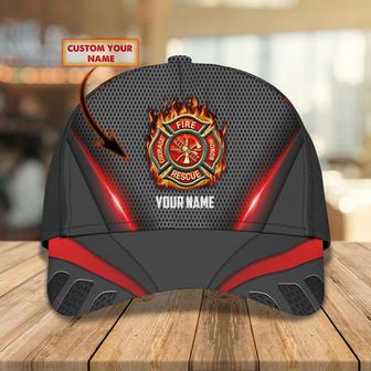 Custom Classic Firefighter Cap - Personalized Name Option - Thegiftio UK