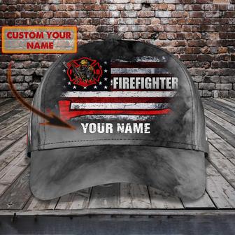 Custom Classic Firefighter Name Cap - Personalized Gift - Thegiftio UK